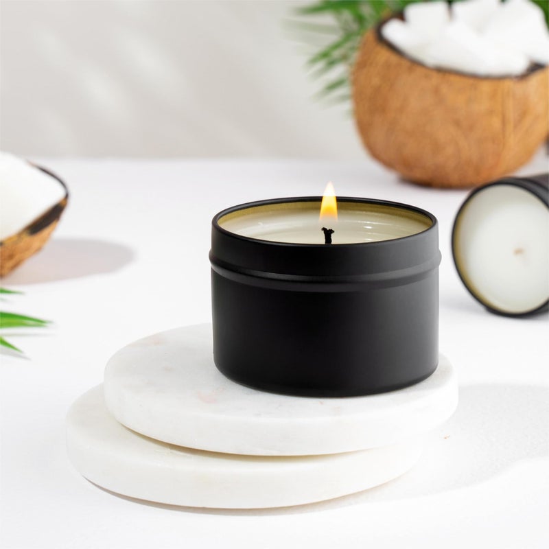 Aroparc Candle Tins 8oz, 24 Piece, Bulk Containers for Candle Making Jars with Lids - Black - Image 5